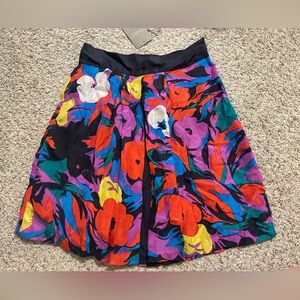 NWT Anthropologie Lil Lined Band Waist
Silk Above Knee Skirt Side Zip Size 0